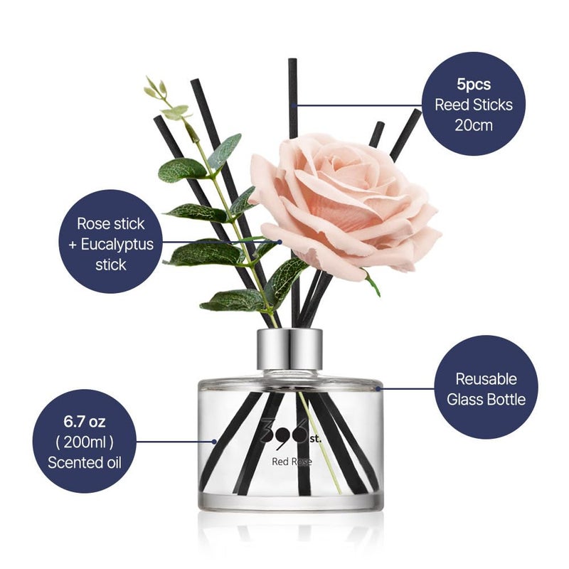 396 st. Rose Flower Reed Diffuser, Vanilla Lavender, 200ml(6.7oz) / Reed Diffuser Sets, Home Fragrance, Scented Oils, Home & Bathroom DÃ©cor - Image 3